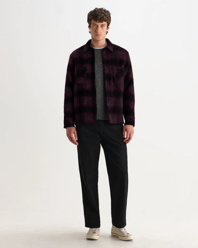 Whiting Overshirt - Elm Wool Blend Red/Black Check