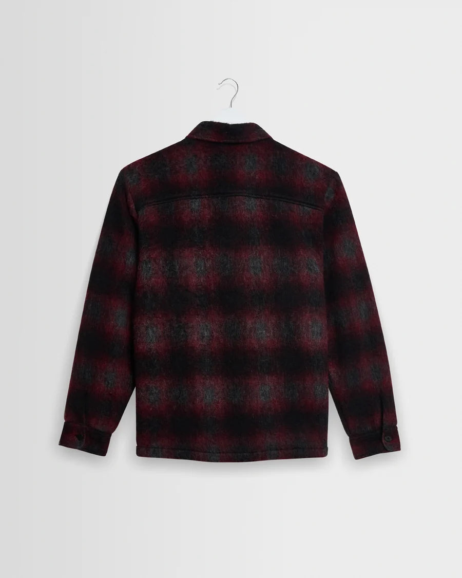 Whiting Overshirt - Elm Wool Blend Red/Black Check