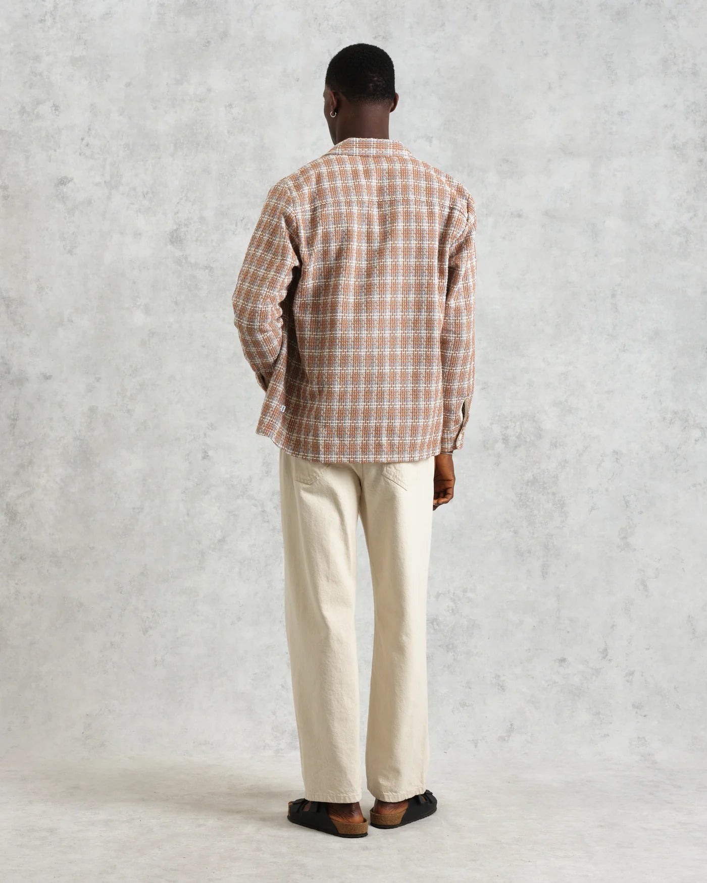 Whiting Overshirt -  Tan and Multicolour Ladder Check