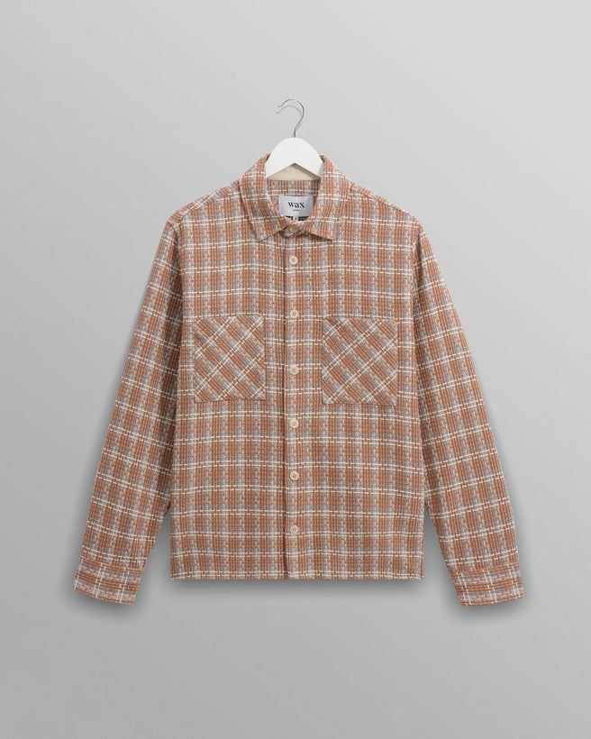 Whiting Overshirt -  Tan and Multicolour Ladder Check