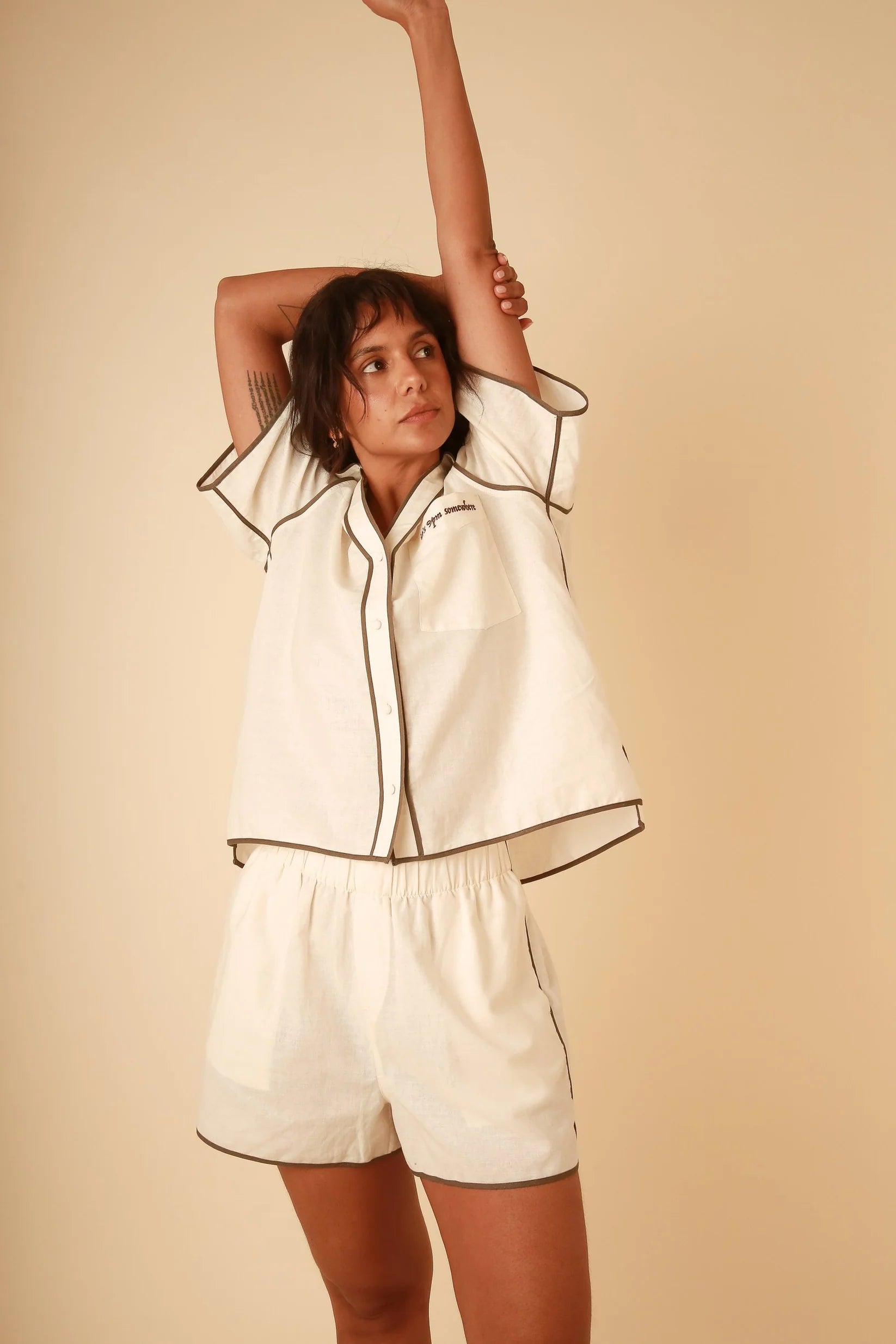 Matilda Linen Set - Cream