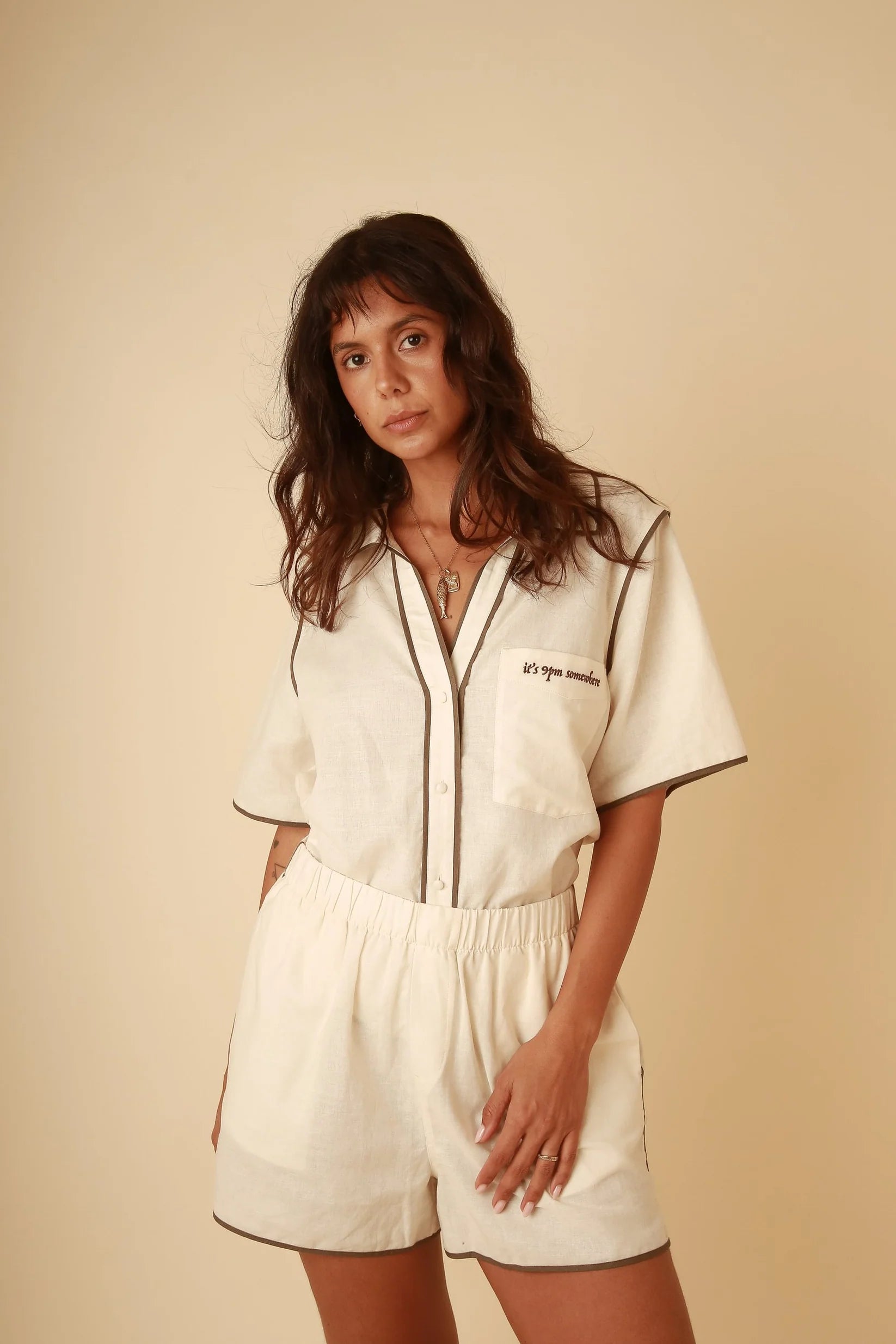 Matilda Linen Set - Cream