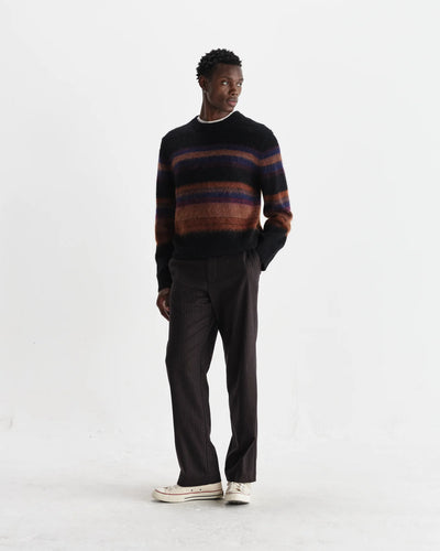 Wilde Crew Brush Stripe Jumper - Black/Dark Multi