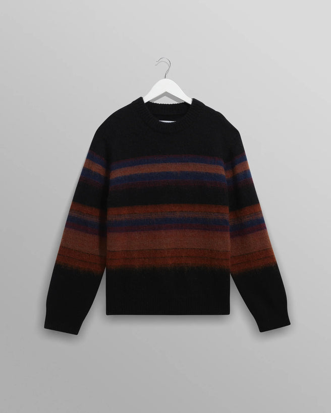 Wilde Crew Brush Stripe Jumper - Black/Dark Multi