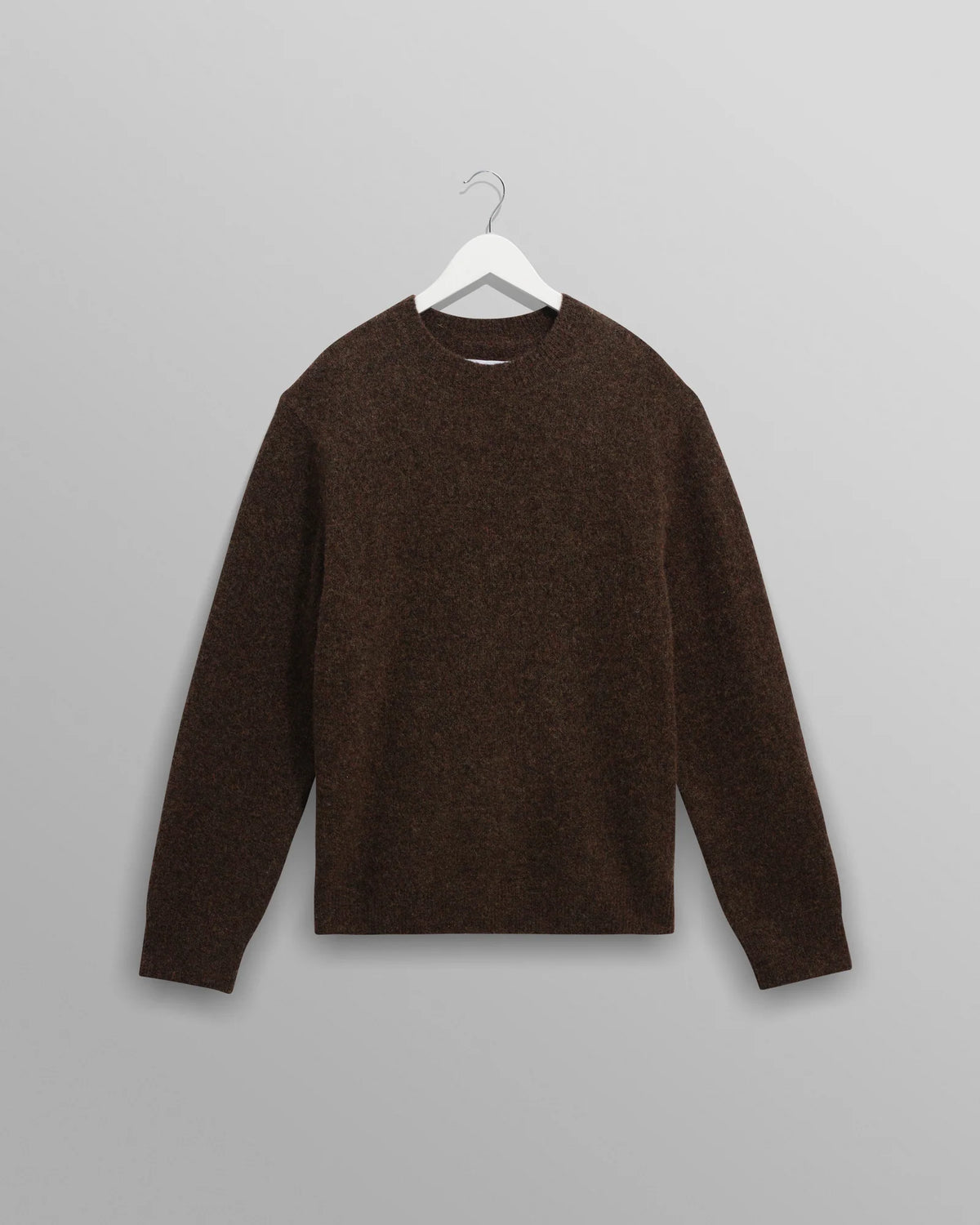 Wilde Crew Fluffy Wool Blend Jumper - Brown