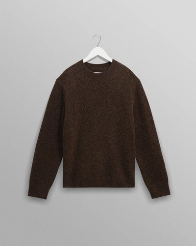 Wilde Crew Fluffy Wool Blend Jumper - Brown