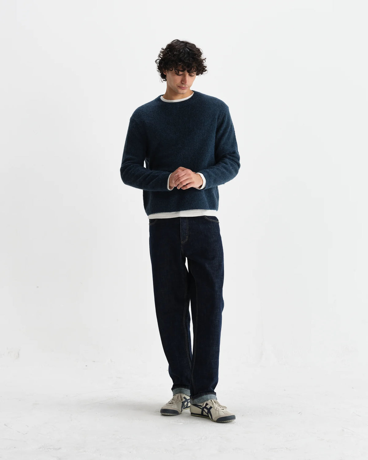 Wilde Crew Fluffy Wool Blend Jumper - Teal