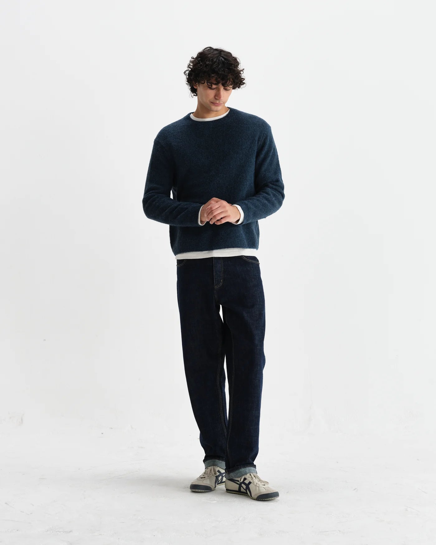 Wilde Crew Fluffy Wool Blend Jumper - Teal