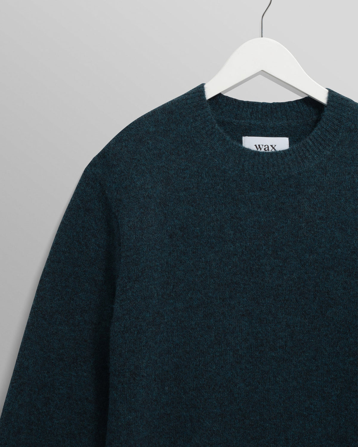 Wilde Crew Fluffy Wool Blend Jumper - Teal