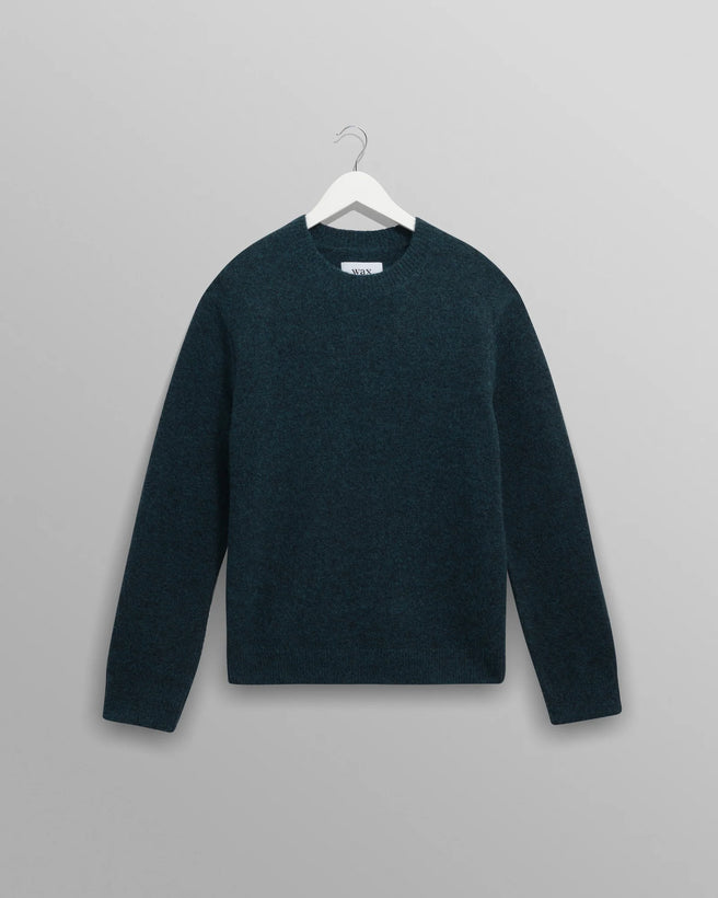 Wilde Crew Fluffy Wool Blend Jumper - Teal