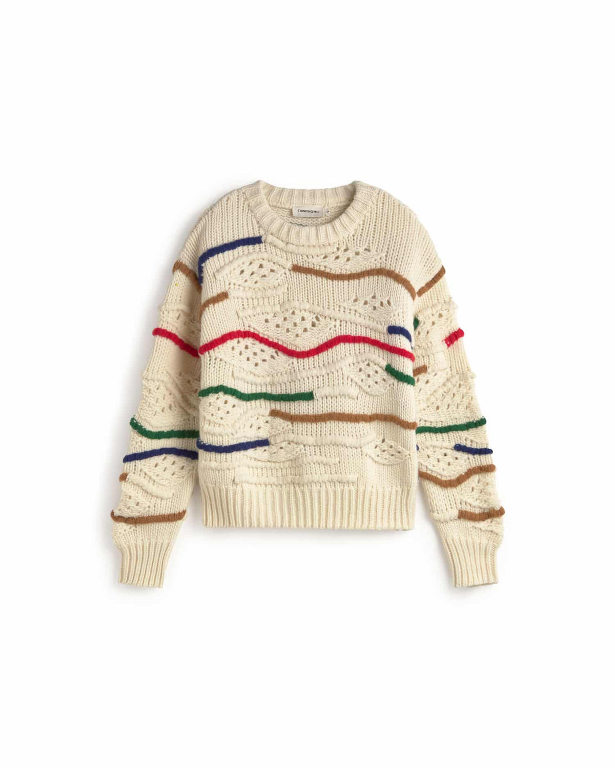 Macrame Candela Knitted Sweater - Multicolour Ecru