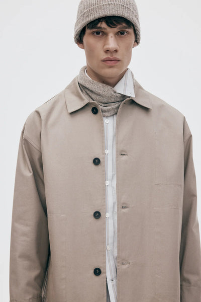 Wool and Silk Tie Scarf - Beige Melange