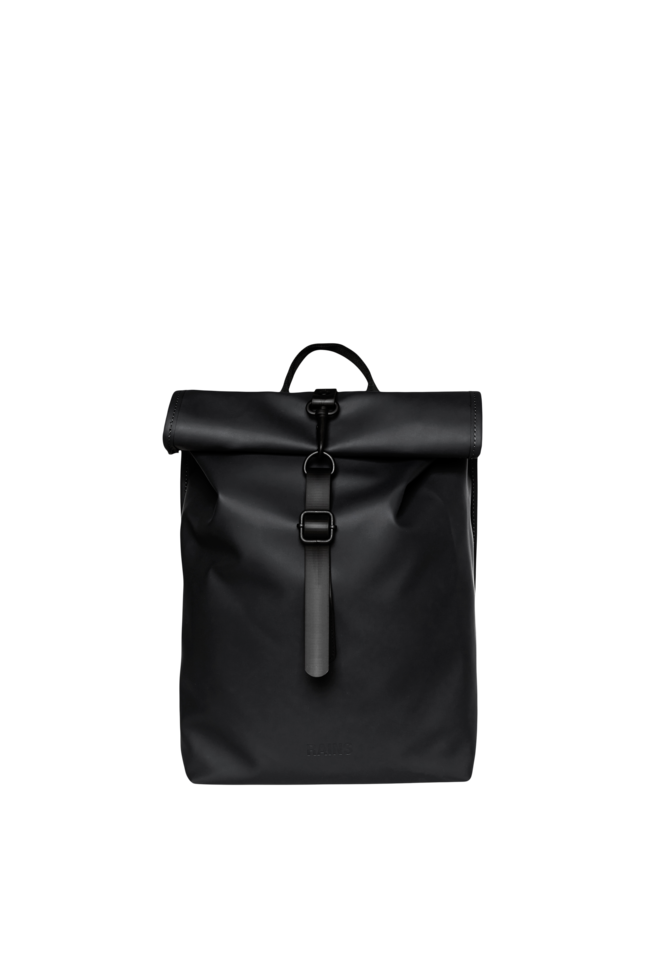 Rolltop Mini Backpack Bag - Black