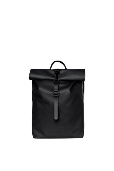 Rolltop Mini Backpack Bag - Black