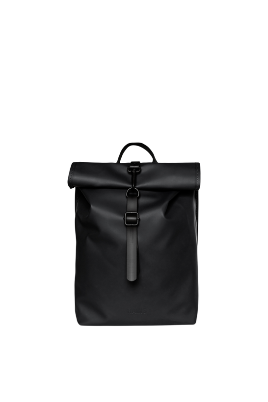 Rolltop Mini Backpack Bag - Black