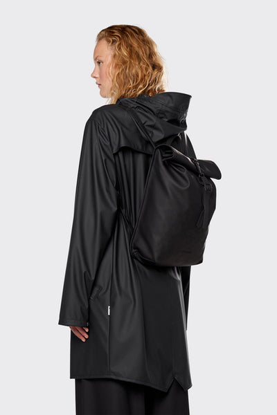 Rolltop Mini Backpack Bag - Black