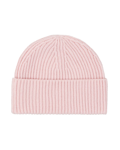 Smiley Cashmere Beanie - Pink Icing