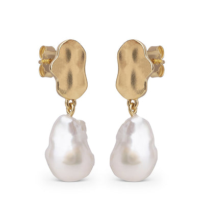 Alua Earrings  - Gold/Freshwater Pearl