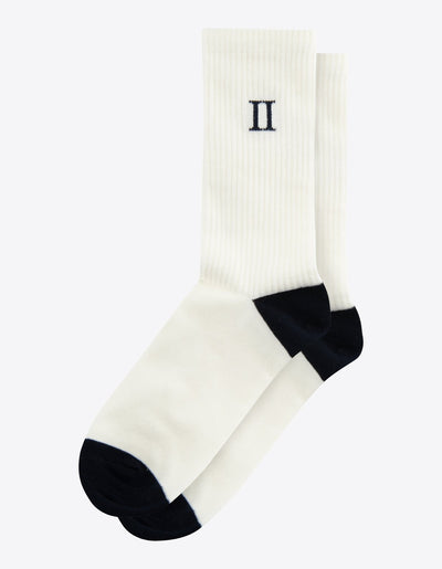 William 2 Pack Socks - Off White / Navy