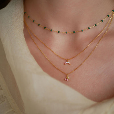 Lola Necklace - Petrol Green