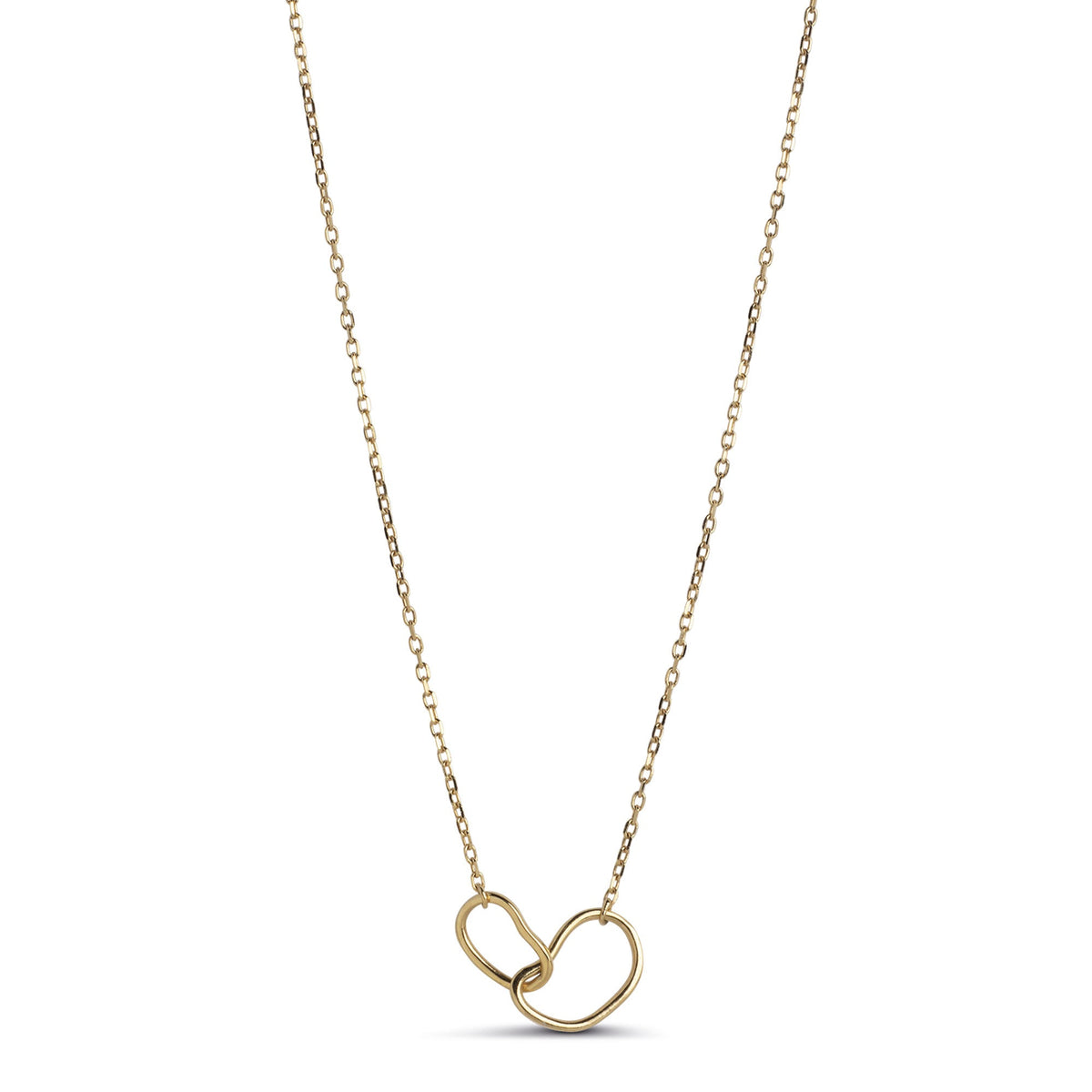 Organic Double Circle Necklace -  Gold