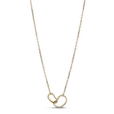 Organic Double Circle Necklace -  Gold