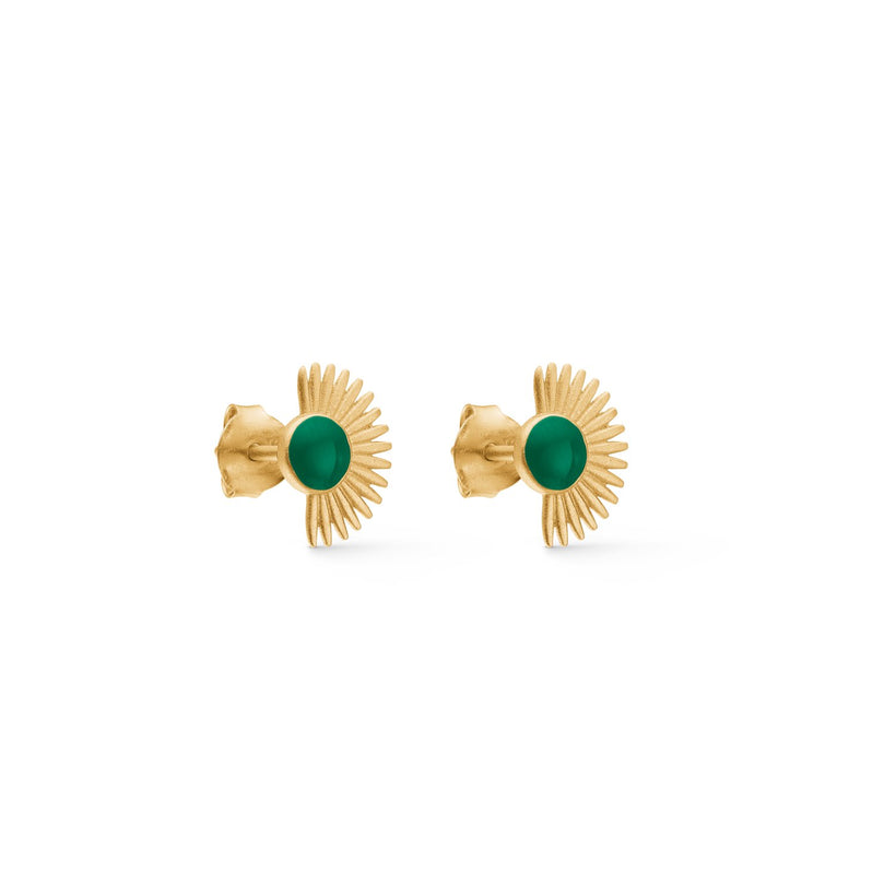 Soleil Studs - Petrol Green