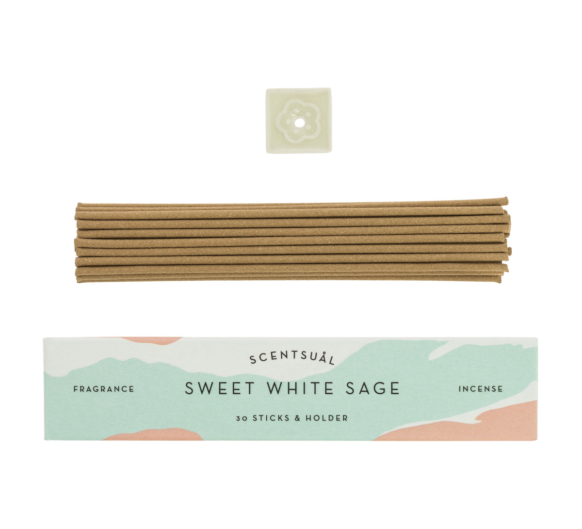 Scentsual Japanese Incense + Ceramic Holder  - Sweet White Sage